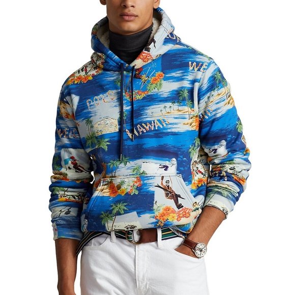 Polo Ralph Lauren Men's Tropical Ski Hawaii Hoodie Hi-Pile Fleece Lining 2XL - Picture 1 of 8